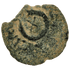 Reverse of bronze Herod the Great prutah, showing a three-legged Temple table