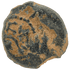 Obverse of bronze Herod the Great prutah, showing a royal diadem