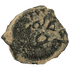Reverse of bronze Herod the Great prutah, showing a three-legged Temple table