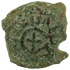 Obverse of bronze Herod the Great prutah, showing a royal diadem
