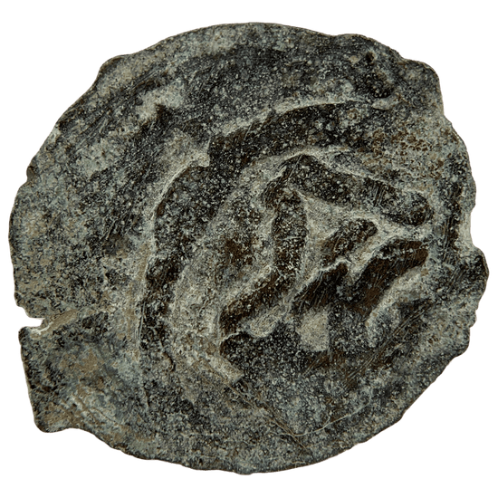 Obverse of bronze Herod the Great prutah, showing a royal diadem