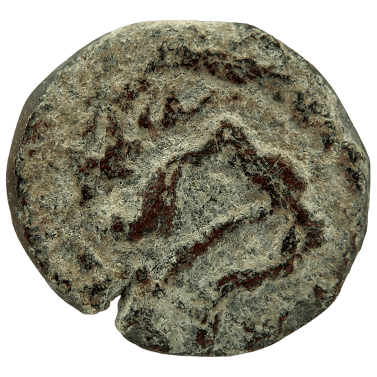 Obverse of bronze Herod the Great prutah, showing a royal diadem