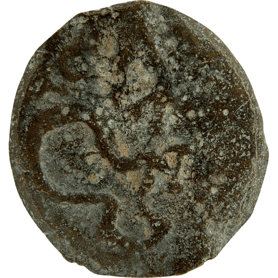 Obverse of bronze Herod the Great prutah, showing a royal diadem