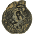 Reverse of bronze Herod the Great prutah, showing a three-legged Temple table