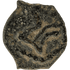 Reverse of bronze Herod the Great prutah, showing a three-legged Temple table