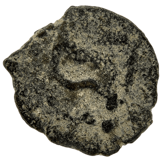 Obverse of bronze Herod the Great prutah, showing a royal diadem