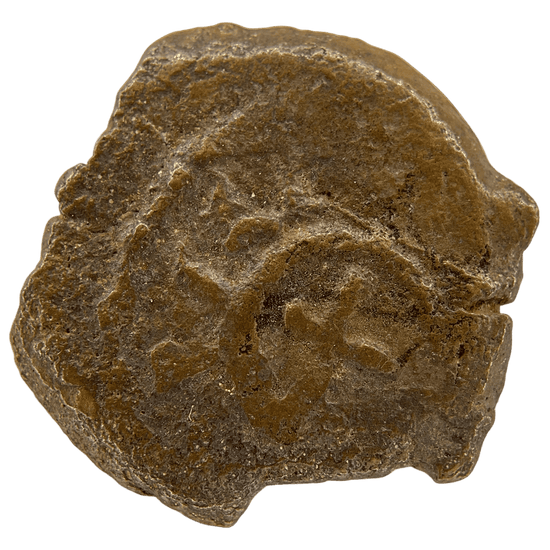 Obverse of bronze Herod the Great prutah, showing a royal diadem