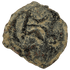 Reverse of bronze Herod the Great prutah, showing a three-legged Temple table