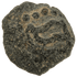 Reverse of bronze Herod the Great prutah, showing a three-legged Temple table