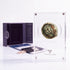 Bronze Widow's Mite prutah, anchor obverse, in a display case with gift box, certificate and a packet of crushed Jerusalem stone
