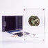 Bronze Widow's Mite prutah, anchor obverse, in a display case with gift box, certificate and a packet of crushed Jerusalem stone