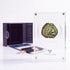 Bronze Widow's Mite prutah, anchor obverse, in a display case with gift box, certificate and a packet of crushed Jerusalem stone