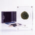 Bronze Widow's Mite prutah, anchor obverse, in a display case with gift box, certificate and a packet of crushed Jerusalem stone