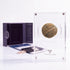 Bronze Simon bar Kokhba issar, palm tree obverse, in a display case with gift box, certificate and a packet of crushed Jerusalem stone