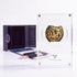 Bronze Masada prutah, amphora obverse, in a display case with gift box, certificate and a packet of crushed Jerusalem stone