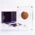 Bronze Masada prutah, amphora obverse, in a display case with gift box, certificate and a packet of crushed Jerusalem stone