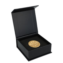 Load image into Gallery viewer, King David Half Shekel Gold Plated Coin in box (7604915208342)